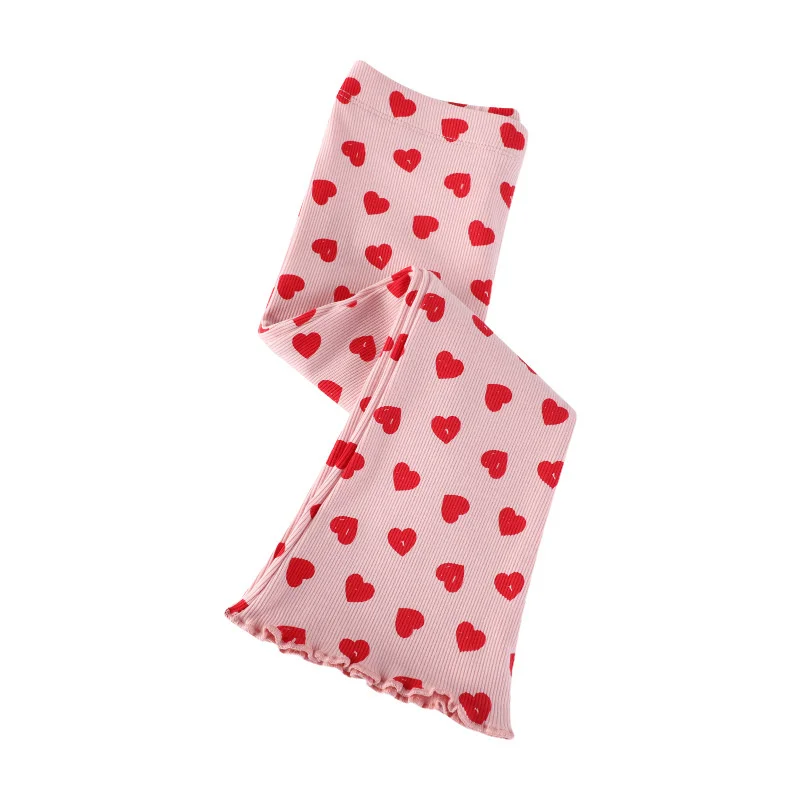 Jumping Meters New Arrival Boot Cut Heart Children's Leggings Pants Hot Selling Kids Skinny Trousers Full Pencil Pants Baby Wear