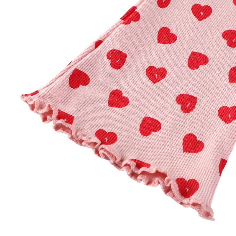 Jumping Meters New Arrival Boot Cut Heart Children's Leggings Pants Hot Selling Kids Skinny Trousers Full Pencil Pants Baby Wear