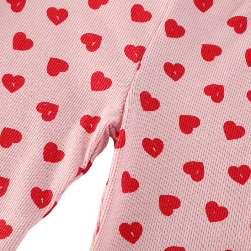 Jumping Meters New Arrival Boot Cut Heart Children's Leggings Pants Hot Selling Kids Skinny Trousers Full Pencil Pants Baby Wear