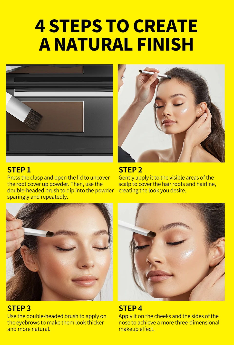 Sevich 5 Colors Hair Shadow Powder Natural Touch Hair Concealer Coverage HairLine Powder Repair Volume Hairline Fluffy Powder