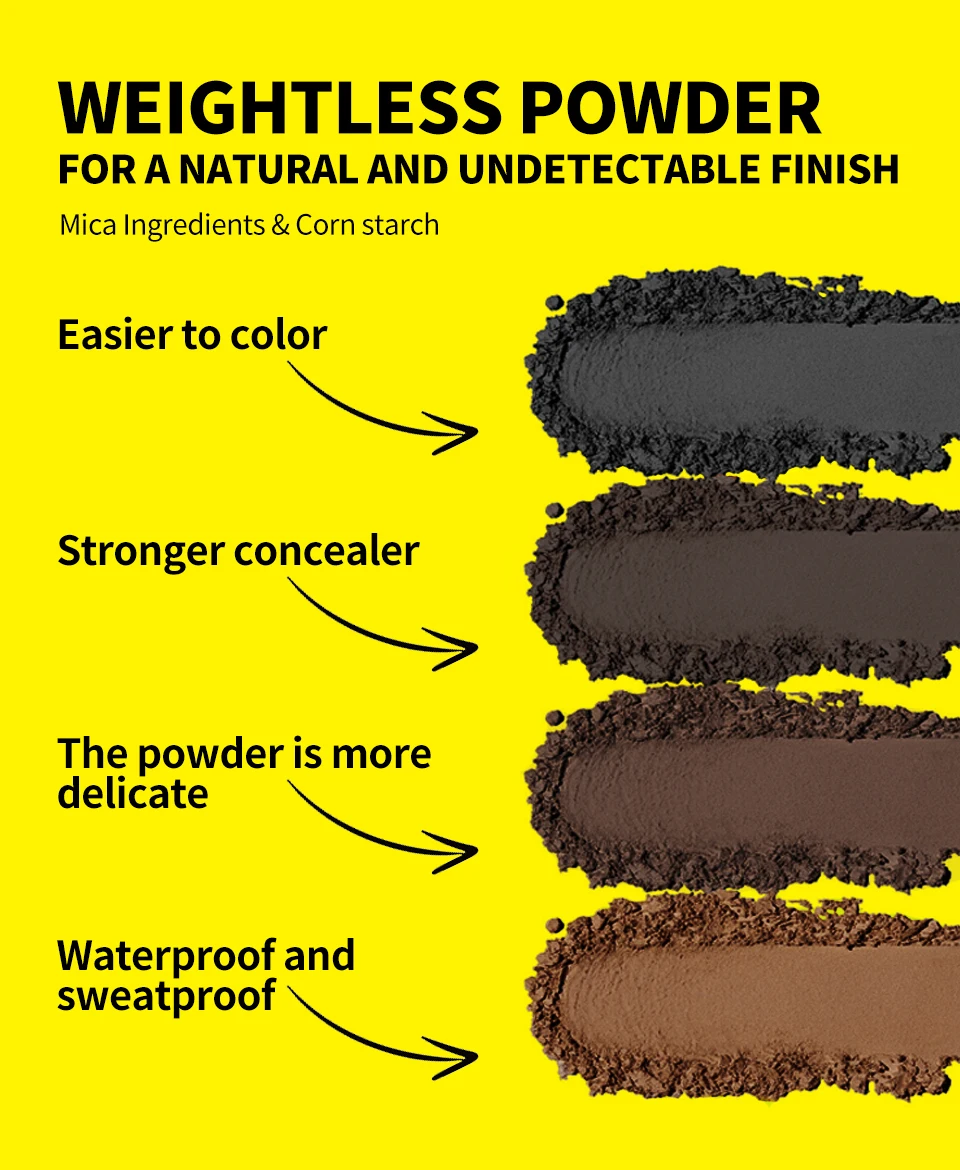 Sevich 5 Colors Hair Shadow Powder Natural Touch Hair Concealer Coverage HairLine Powder Repair Volume Hairline Fluffy Powder