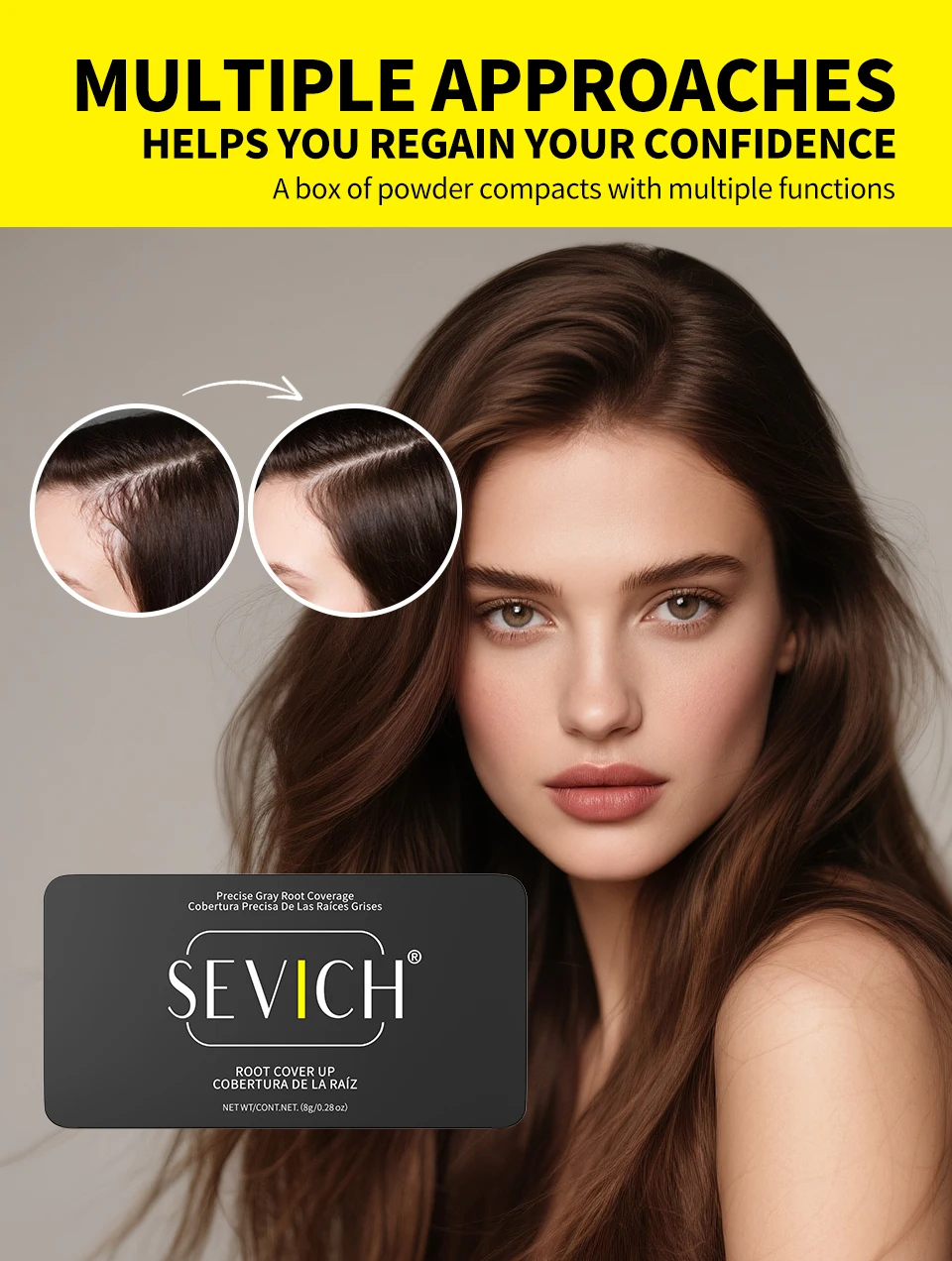 Sevich 5 Colors Hair Shadow Powder Natural Touch Hair Concealer Coverage HairLine Powder Repair Volume Hairline Fluffy Powder