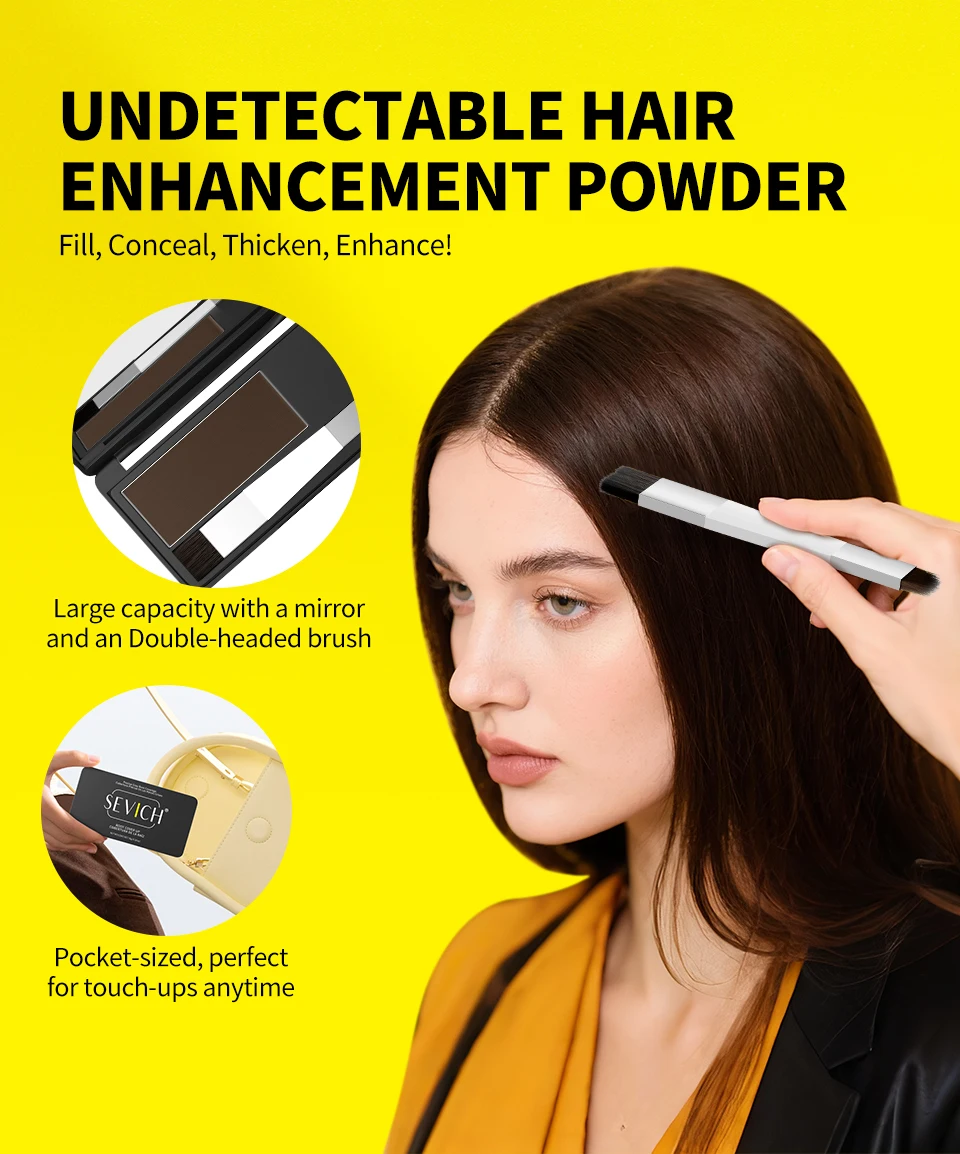 Sevich 5 Colors Hair Shadow Powder Natural Touch Hair Concealer Coverage HairLine Powder Repair Volume Hairline Fluffy Powder