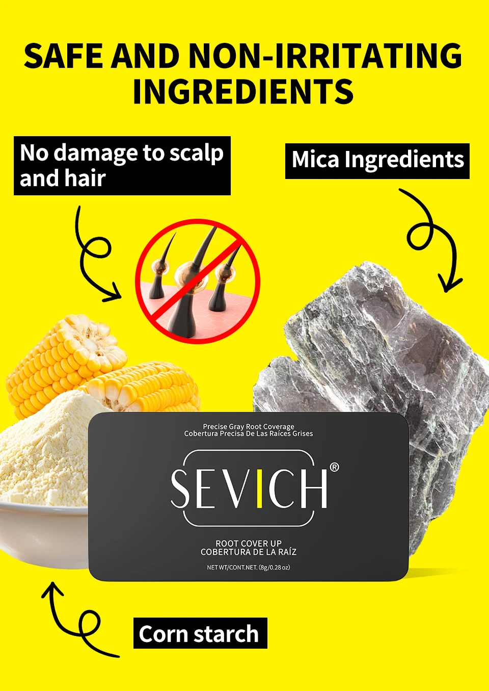 Sevich 5 Colors Hair Shadow Powder Natural Touch Hair Concealer Coverage HairLine Powder Repair Volume Hairline Fluffy Powder