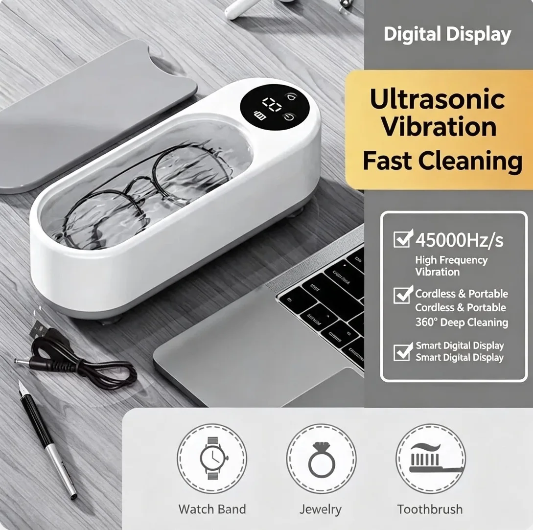 High-Frequency Glasses Cleaner - 1pc Wireless Multi-Purpose Cleaning Machine for Eyewear & Accessories