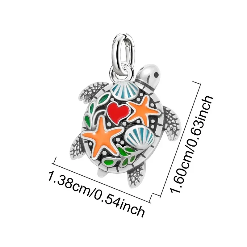 Adjustable 925 Sterling Silver Vintage Pendants Sea Turtle Animal Series Charms Beads Fit Original Bracelet Necklace DIY Jewelry