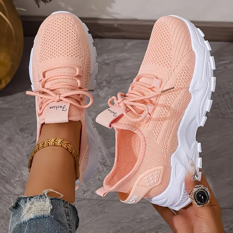 Breathable Knit Sneakers Fashion Comfortable Slip Resistant Soft Sole Shoes for Men Outdoor Walking