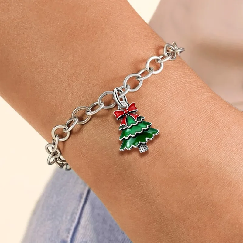 Adjustable 925 Sterling Silver Vintage Pendants Santa Claus Charms Beads Fit Original Bracelet Necklace DIY Jewelry For Women