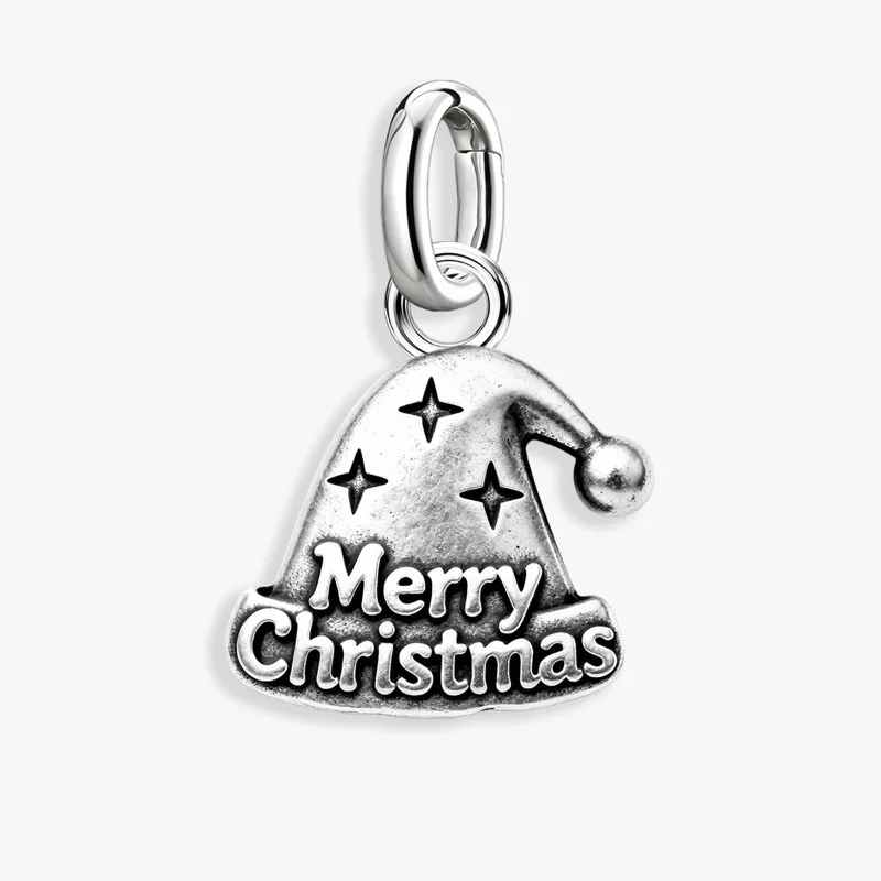Adjustable 925 Sterling Silver Vintage Pendants Santa Claus Charms Beads Fit Original Bracelet Necklace DIY Jewelry For Women