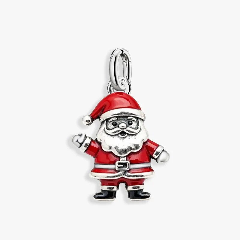 Adjustable 925 Sterling Silver Vintage Pendants Santa Claus Charms Beads Fit Original Bracelet Necklace DIY Jewelry For Women