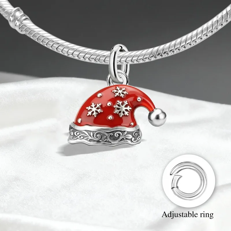 Adjustable 925 Sterling Silver Vintage Pendants Santa Claus Charms Beads Fit Original Bracelet Necklace DIY Jewelry For Women