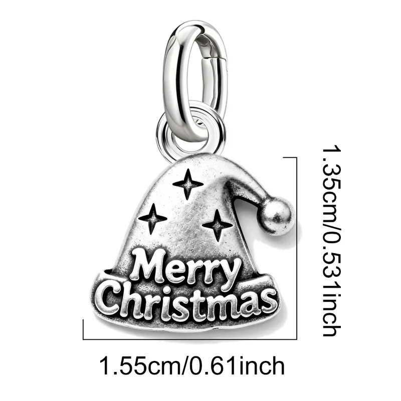 Adjustable 925 Sterling Silver Vintage Pendants Santa Claus Charms Beads Fit Original Bracelet Necklace DIY Jewelry For Women