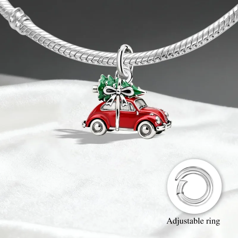 Adjustable 925 Sterling Silver Vintage Pendants Santa Claus Charms Beads Fit Original Bracelet Necklace DIY Jewelry For Women