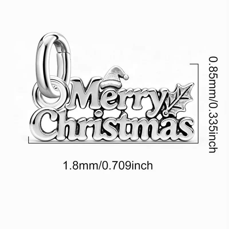 Adjustable 925 Sterling Silver Vintage Pendants Santa Claus Charms Beads Fit Original Bracelet Necklace DIY Jewelry For Women
