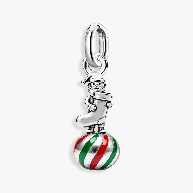 Adjustable 925 Sterling Silver Vintage Pendants Santa Claus Charms Beads Fit Original Bracelet Necklace DIY Jewelry For Women
