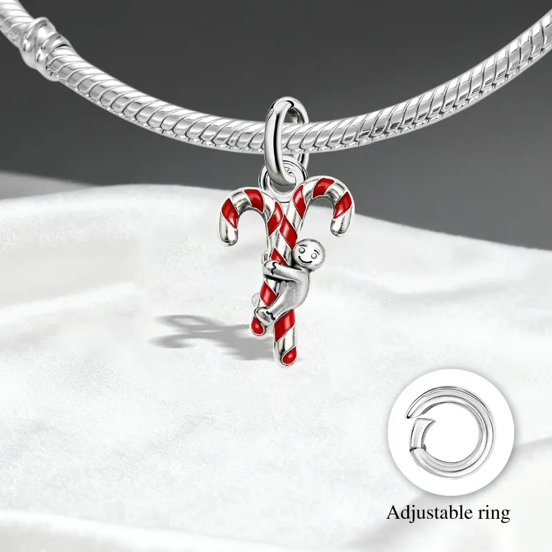 Adjustable 925 Sterling Silver Vintage Pendants Santa Claus Charms Beads Fit Original Bracelet Necklace DIY Jewelry For Women