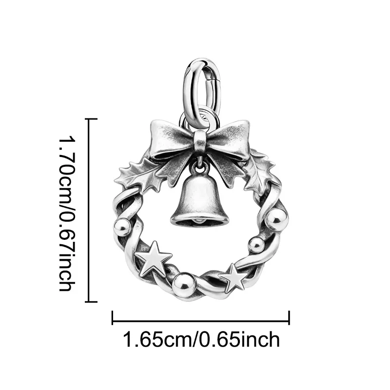 Adjustable 925 Sterling Silver Vintage Pendants Santa Claus Charms Beads Fit Original Bracelet Necklace DIY Jewelry For Women