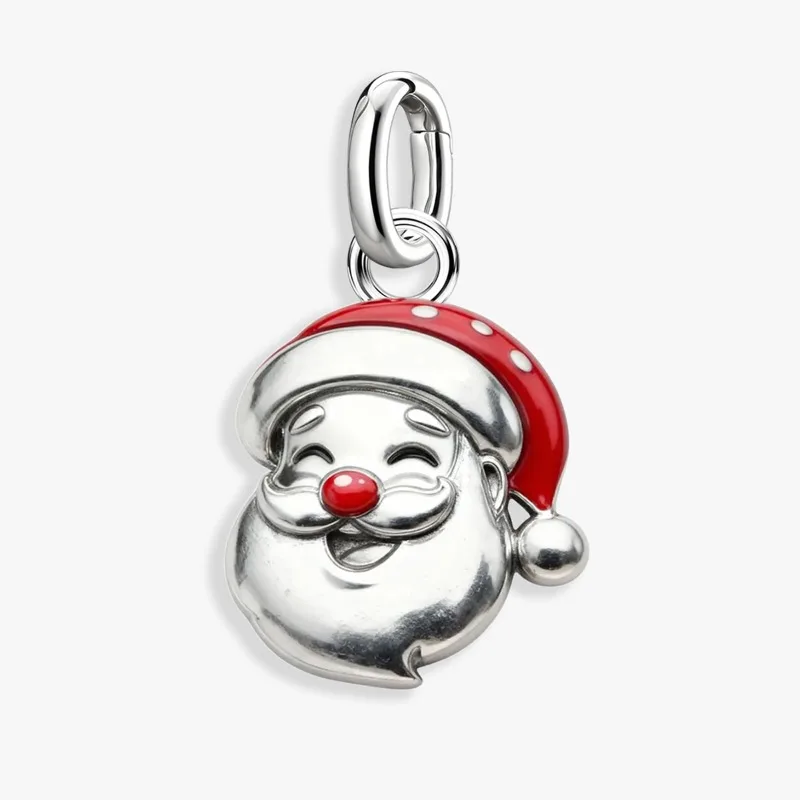Adjustable 925 Sterling Silver Vintage Pendants Santa Claus Charms Beads Fit Original Bracelet Necklace DIY Jewelry For Women