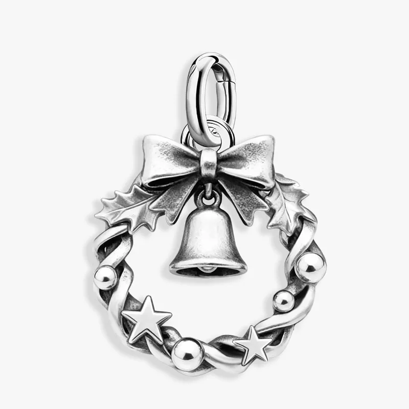 Adjustable 925 Sterling Silver Vintage Pendants Santa Claus Charms Beads Fit Original Bracelet Necklace DIY Jewelry For Women