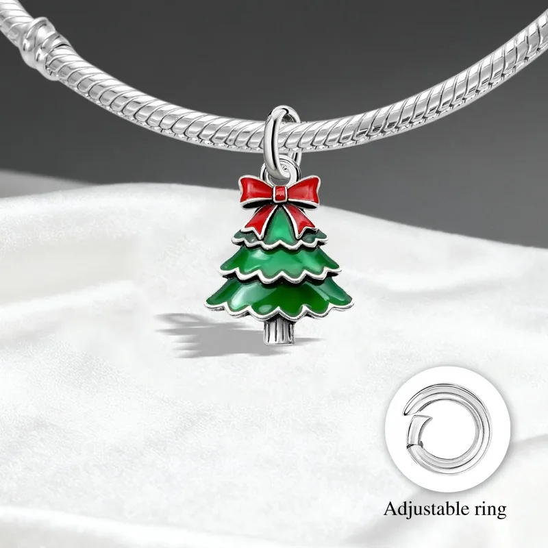 Adjustable 925 Sterling Silver Vintage Pendants Santa Claus Charms Beads Fit Original Bracelet Necklace DIY Jewelry For Women