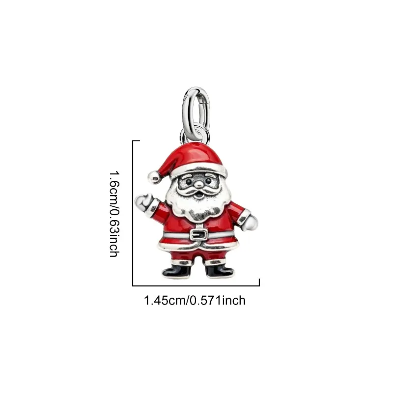 Adjustable 925 Sterling Silver Vintage Pendants Santa Claus Charms Beads Fit Original Bracelet Necklace DIY Jewelry For Women