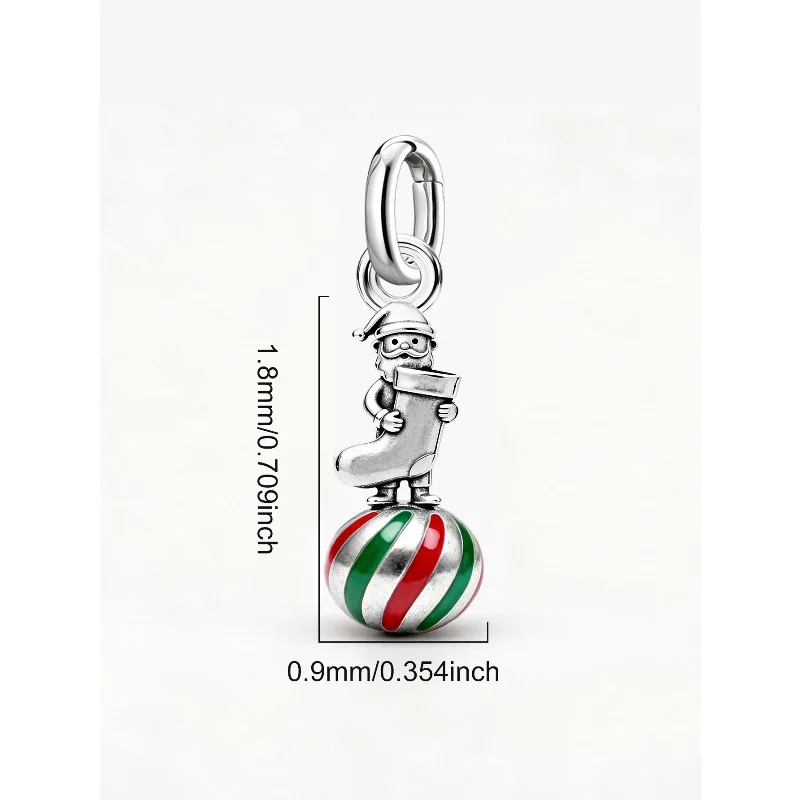 Adjustable 925 Sterling Silver Vintage Pendants Santa Claus Charms Beads Fit Original Bracelet Necklace DIY Jewelry For Women