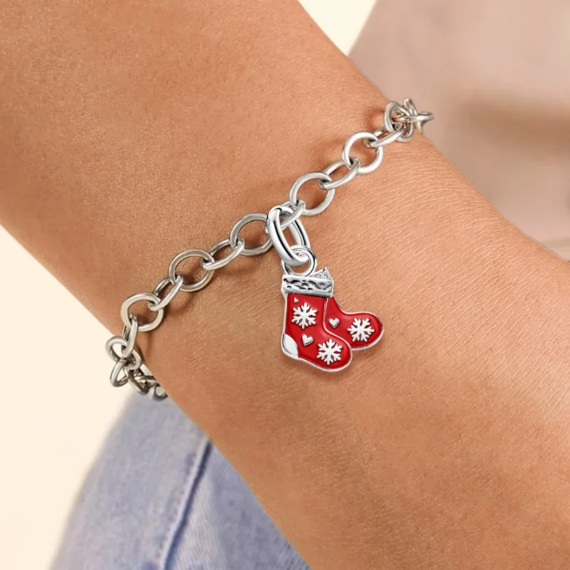 Adjustable 925 Sterling Silver Vintage Pendants Santa Claus Charms Beads Fit Original Bracelet Necklace DIY Jewelry For Women