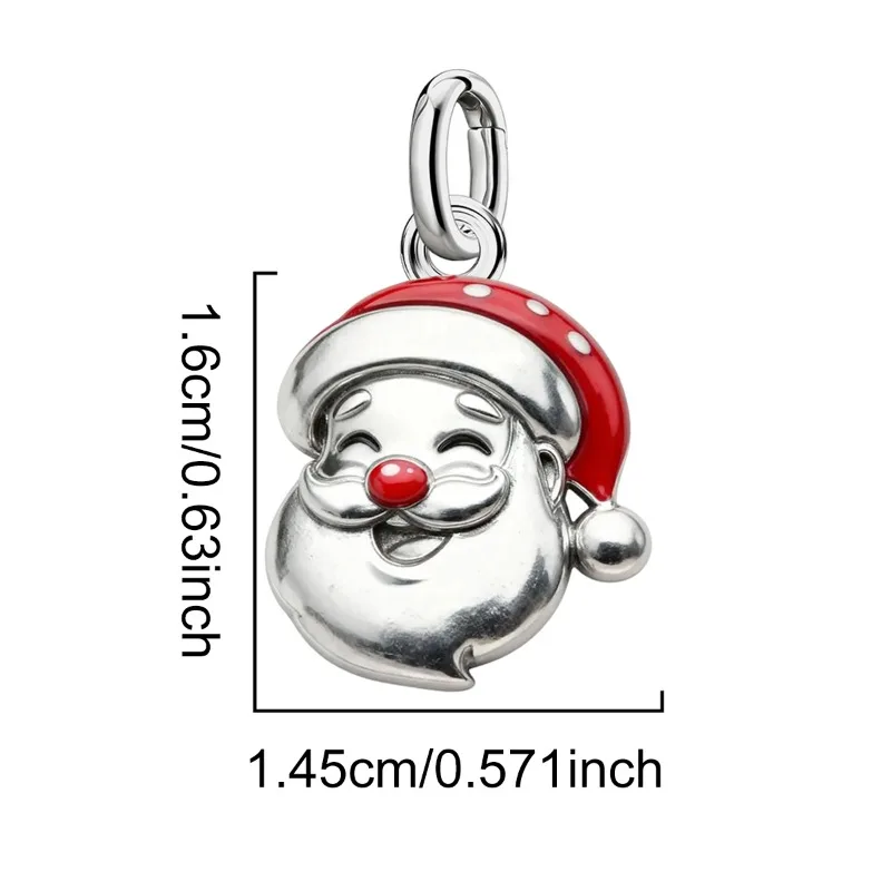 Adjustable 925 Sterling Silver Vintage Pendants Santa Claus Charms Beads Fit Original Bracelet Necklace DIY Jewelry For Women