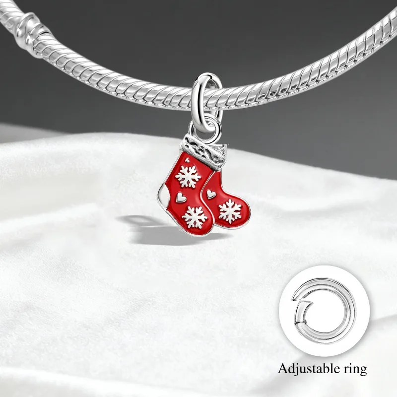 Adjustable 925 Sterling Silver Vintage Pendants Santa Claus Charms Beads Fit Original Bracelet Necklace DIY Jewelry For Women