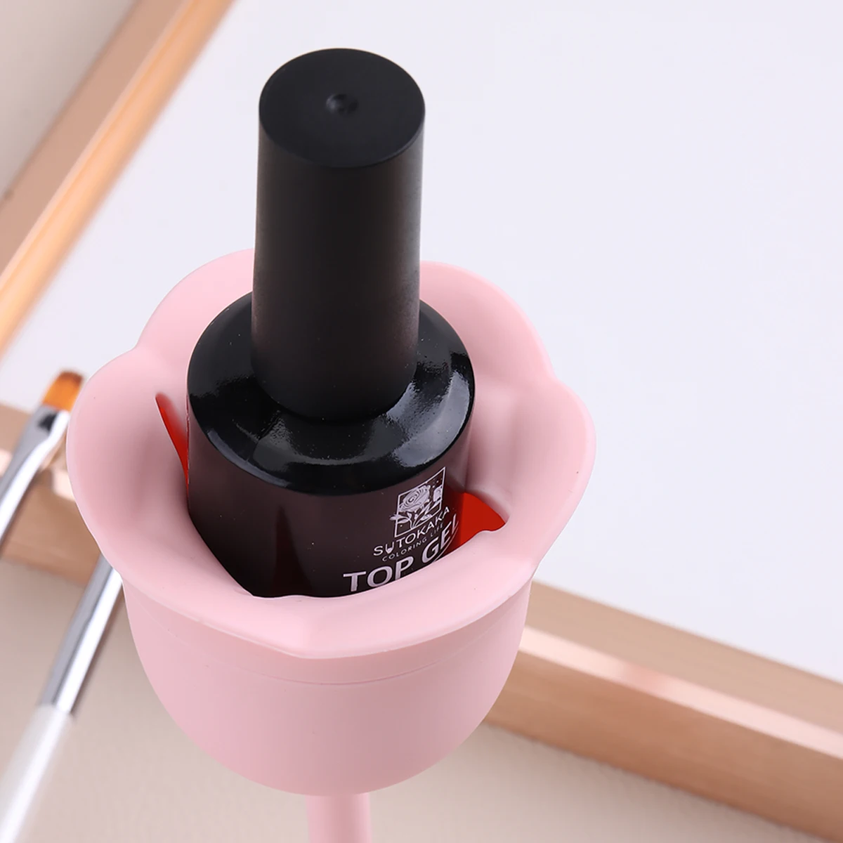 360° Rotating for Nail Polish Holder Stand with Anti-Spill Tilted Design Ergonomic Grip, Portable Desktop Storage for Nail Paint