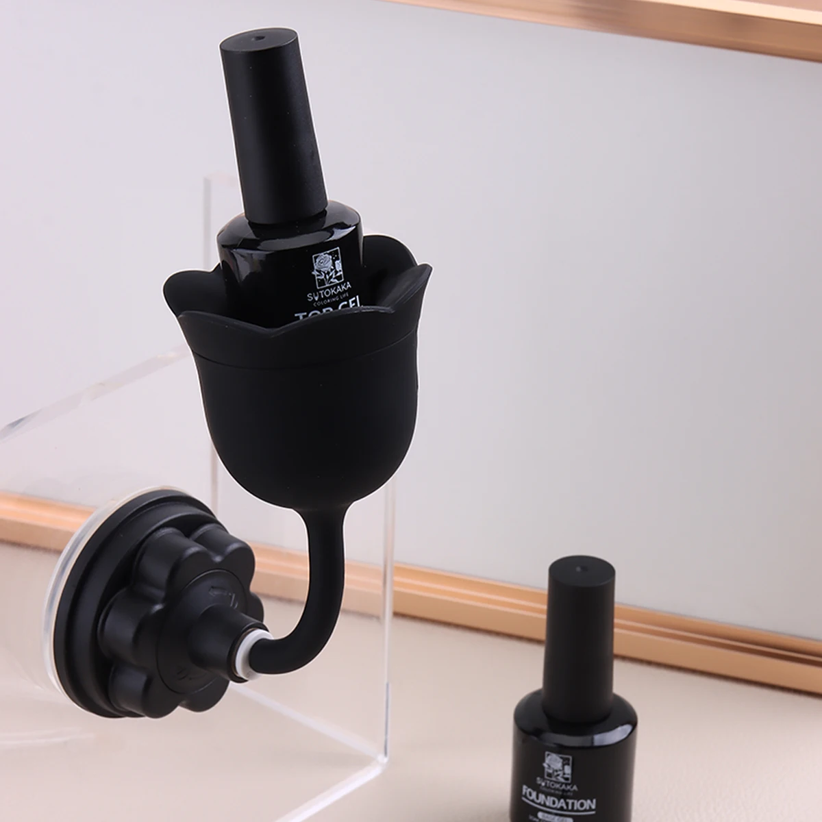 360° Rotating for Nail Polish Holder Stand with Anti-Spill Tilted Design Ergonomic Grip, Portable Desktop Storage for Nail Paint