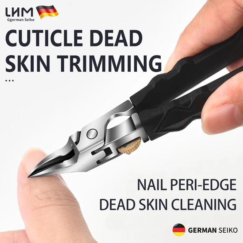 3-Piece Toenail Clippers Set - Nail File & Protective Case Included, Heavy Duty Wide Jaw, Ultra Sharp Slanted Blade Long Handle,