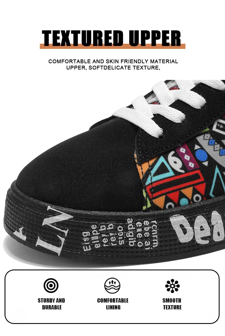 Mens Casual Sport Shoes Autumn Fashion Comfort Non Slip Casual Sneakers Platform Outdoor Running Shoes Graffiti Board Shoes