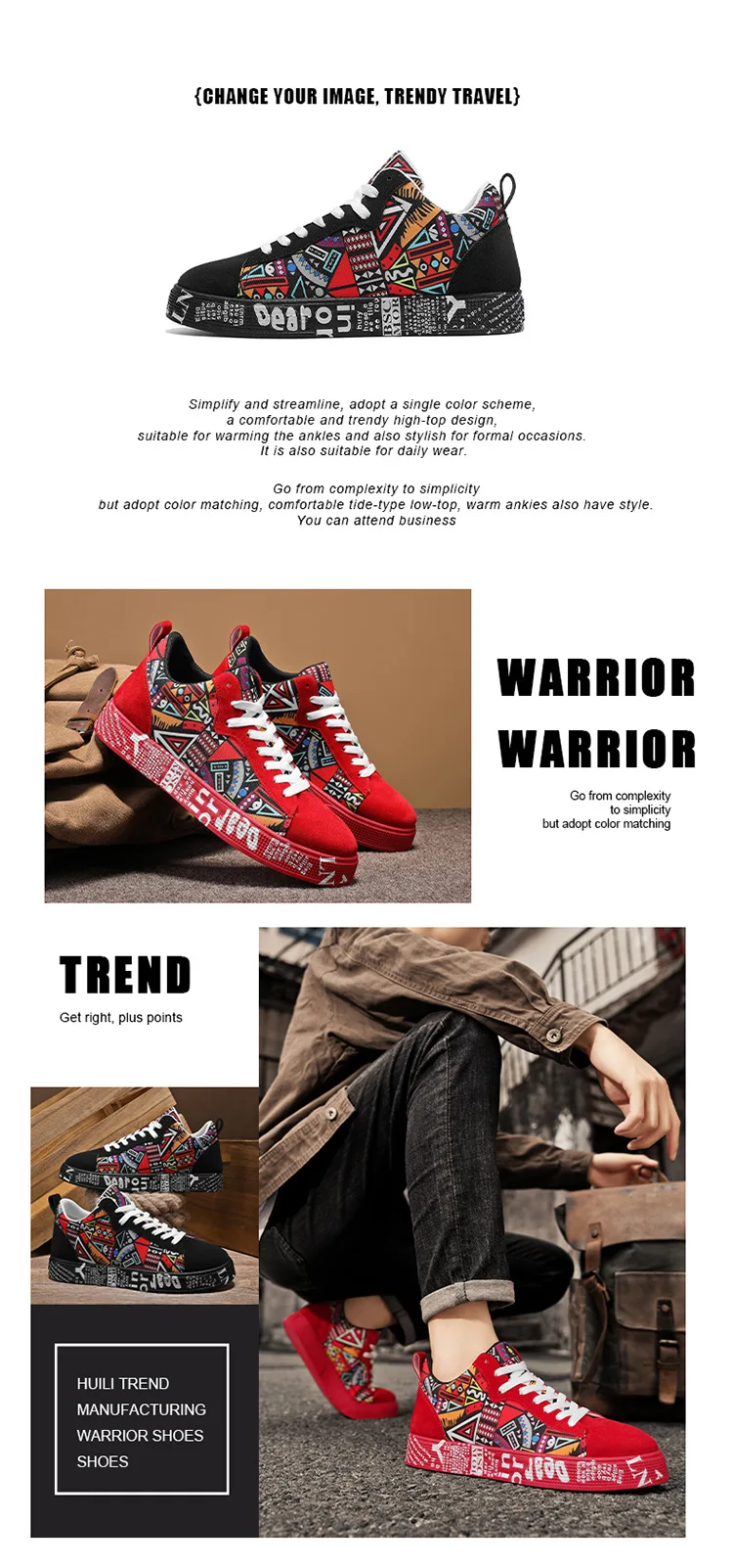 Mens Casual Sport Shoes Autumn Fashion Comfort Non Slip Casual Sneakers Platform Outdoor Running Shoes Graffiti Board Shoes