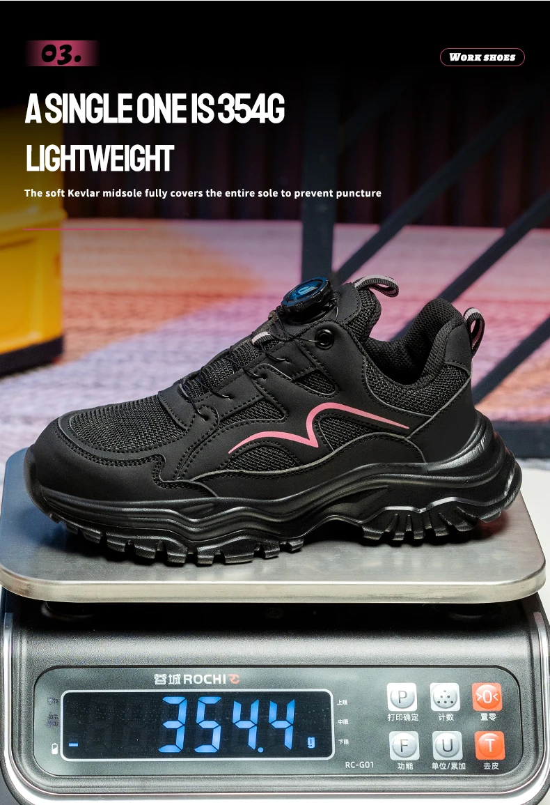 New Rotary Buckle Styles Women Safety Boots With Steel Toe Cap Anti-smash Work Sneakers Safety Shoes IndestructibleWork Boots