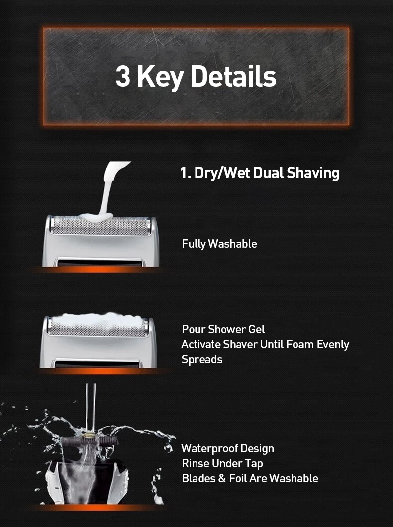 Panasonic Portable Shaver Dry/Wet Dual Shaving Battery-powered Reciprocating Electric Shaver for Men