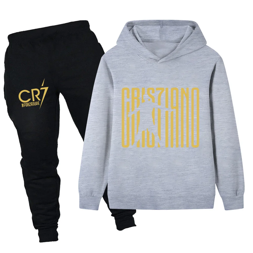 Creative Simple CR7 Printed Fans Hoodie Boys Fall and Winter Outdoor Sports Suit Kids Comfortable Warm Long Sleeve Suit