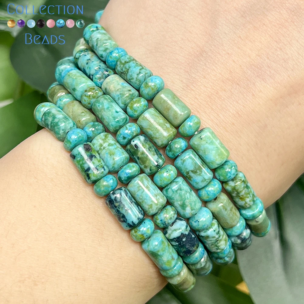 4x6x10mm Natural Chrysocolla Sea Sediment Jasper Loose Spacer Beads for Jewelry Making DIY Bracelet Necklace Accessories
