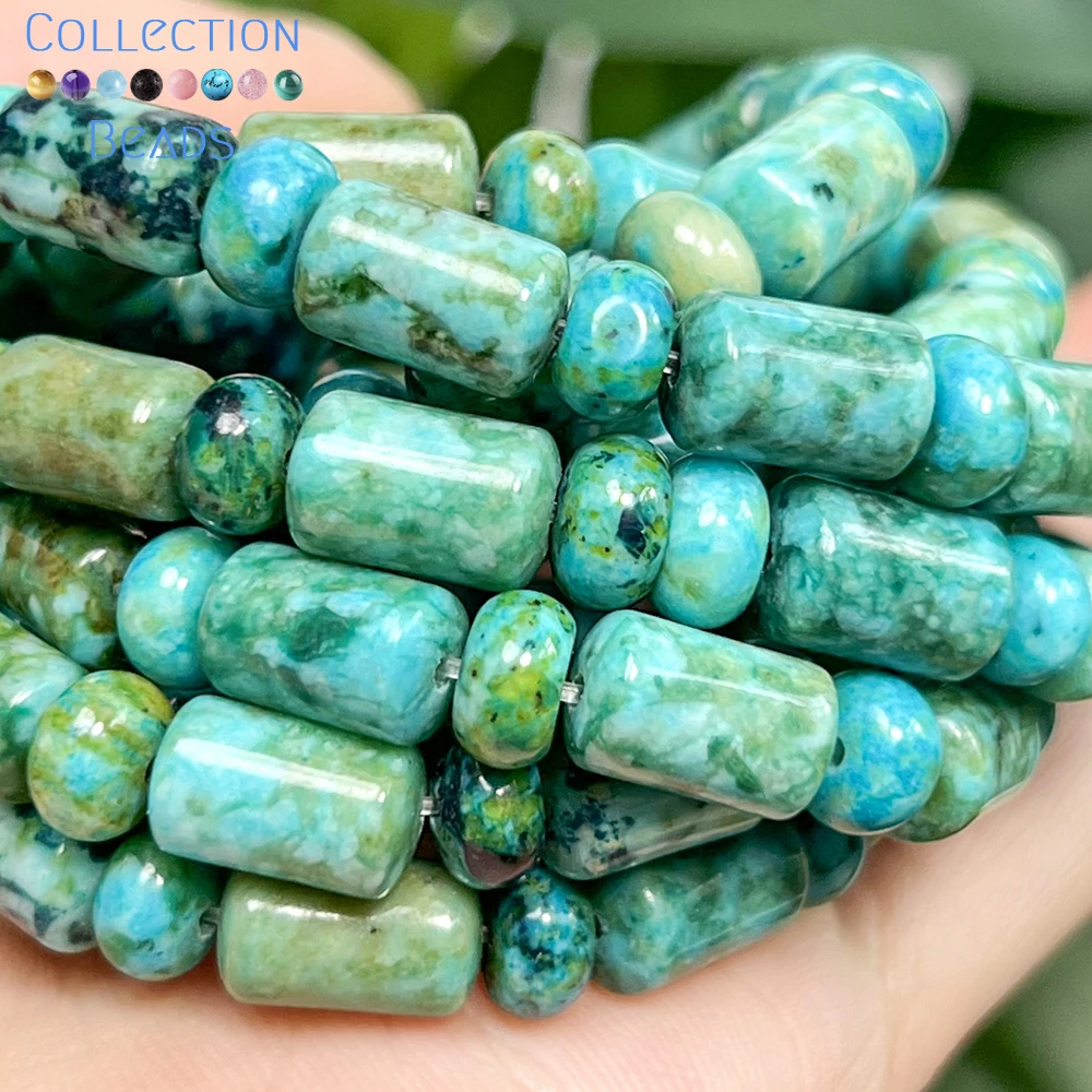 4x6x10mm Natural Chrysocolla Sea Sediment Jasper Loose Spacer Beads for Jewelry Making DIY Bracelet Necklace Accessories