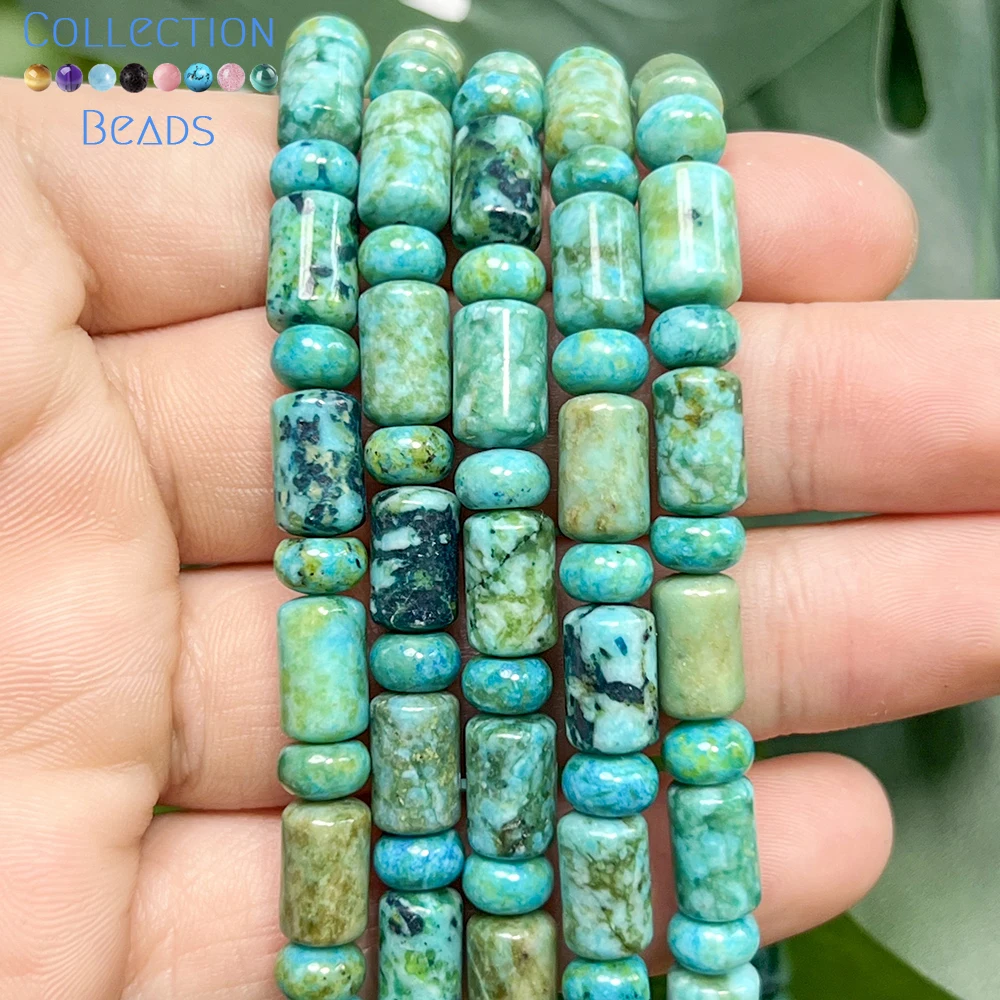 4x6x10mm Natural Chrysocolla Sea Sediment Jasper Loose Spacer Beads for Jewelry Making DIY Bracelet Necklace Accessories