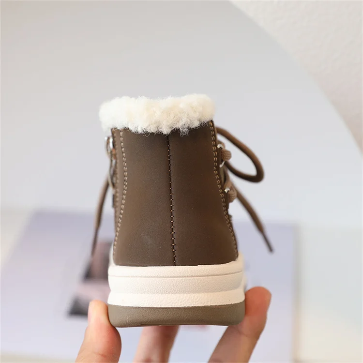 2025 New Autumn/Winter Children Boots For Boys Warm Plush Rubber Sole Toddler Kids Sneakers Fashion Girls Boots 21-30