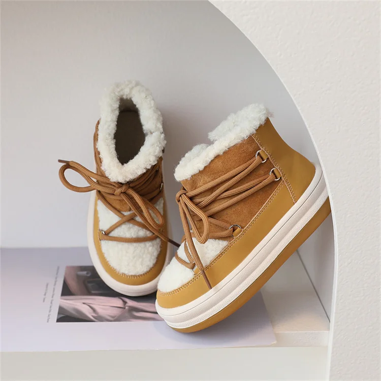 2025 New Autumn/Winter Children Boots For Boys Warm Plush Rubber Sole Toddler Kids Sneakers Fashion Girls Boots 21-30
