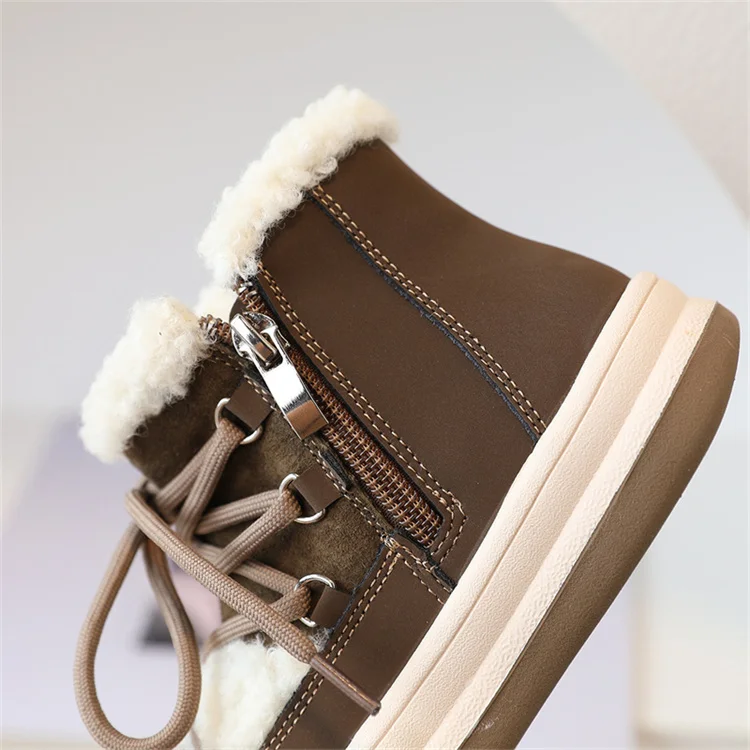2025 New Autumn/Winter Children Boots For Boys Warm Plush Rubber Sole Toddler Kids Sneakers Fashion Girls Boots 21-30