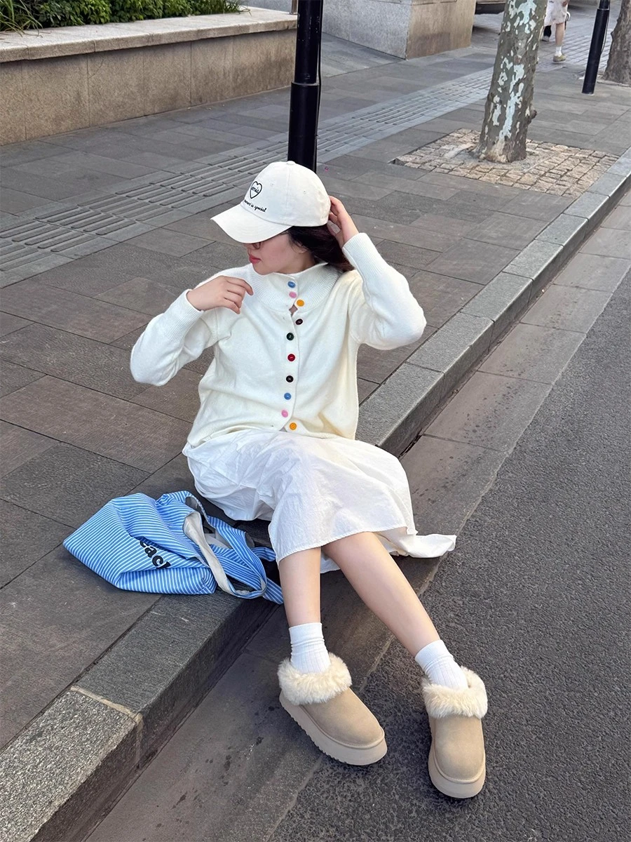 Women Ankle Snow Boots Fashion Platform Low Top Slippers Home Room Cotton Shoes Women's Outdoor Winter Warm Non Slip Boots