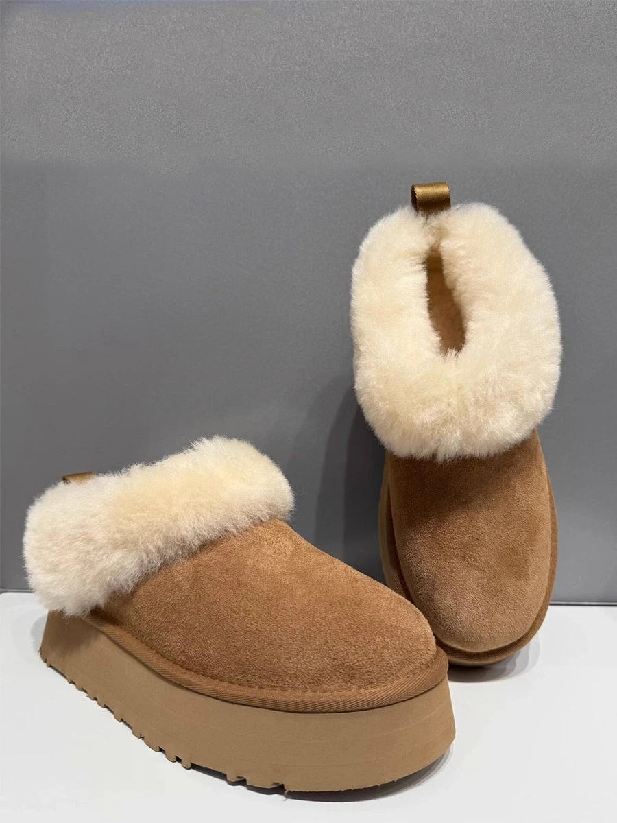 Women Ankle Snow Boots Fashion Platform Low Top Slippers Home Room Cotton Shoes Women's Outdoor Winter Warm Non Slip Boots