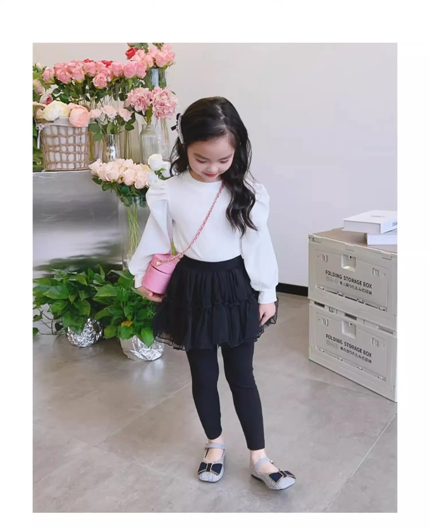 Kids' Leggings with Mesh Skirt - Fake Two-Piece Design for Girls 2-7 Years, Comfortable & Stylish Bottoms Leggins for Kids Girl
