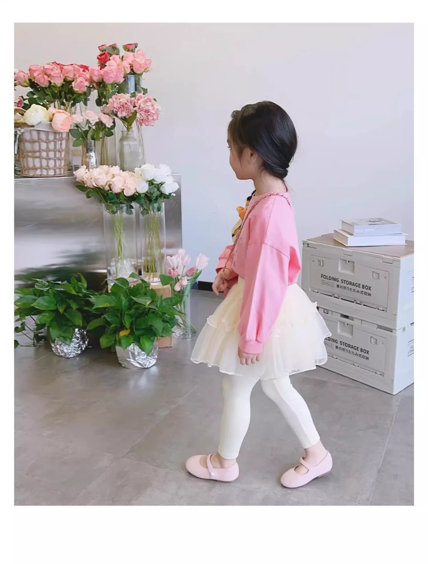 Kids' Leggings with Mesh Skirt - Fake Two-Piece Design for Girls 2-7 Years, Comfortable & Stylish Bottoms Leggins for Kids Girl