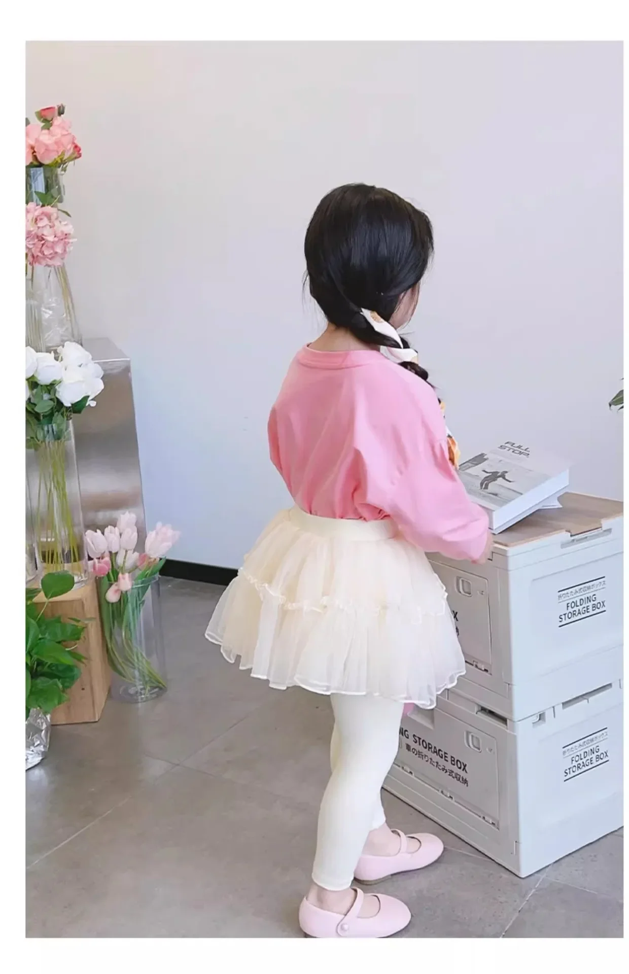 Kids' Leggings with Mesh Skirt - Fake Two-Piece Design for Girls 2-7 Years, Comfortable & Stylish Bottoms Leggins for Kids Girl