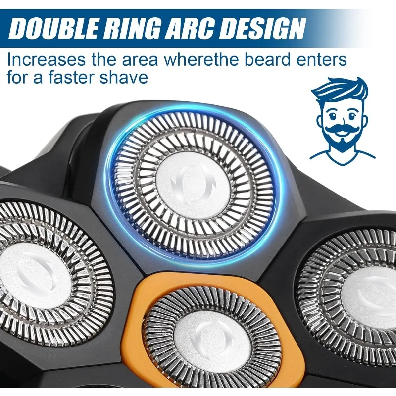For Magnetic 6 Blade Head Shaver Replacement Heads for DOAO JoyKoi Solimpia Singphere AEXIRI Head Shaver