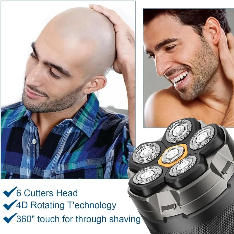 For Magnetic 6 Blade Head Shaver Replacement Heads for DOAO JoyKoi Solimpia Singphere AEXIRI Head Shaver